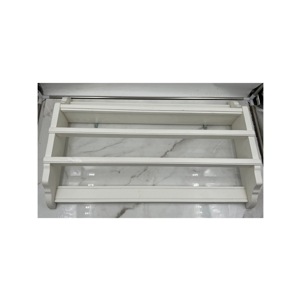The Land of Nod White Wood Wall Mounted Book Bin Nursery Storage Rack 24.5in